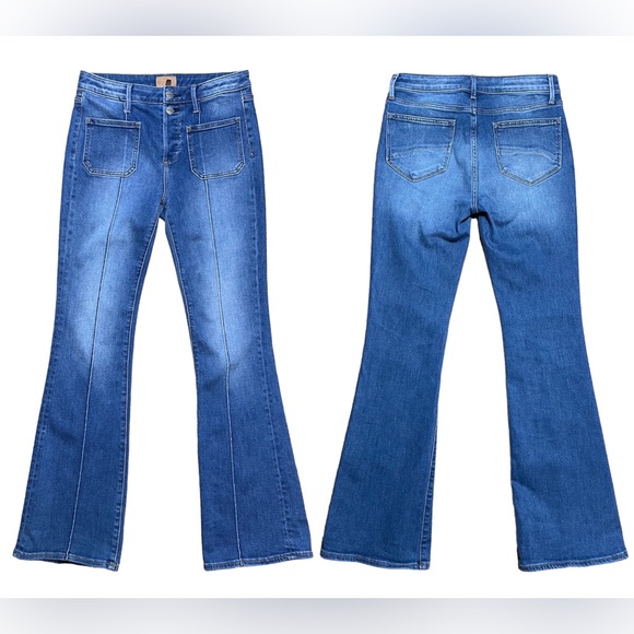 Driftwood Rosie Button-fly Pintuck Flare Jeans Sz 27 - Picture 1 of 15